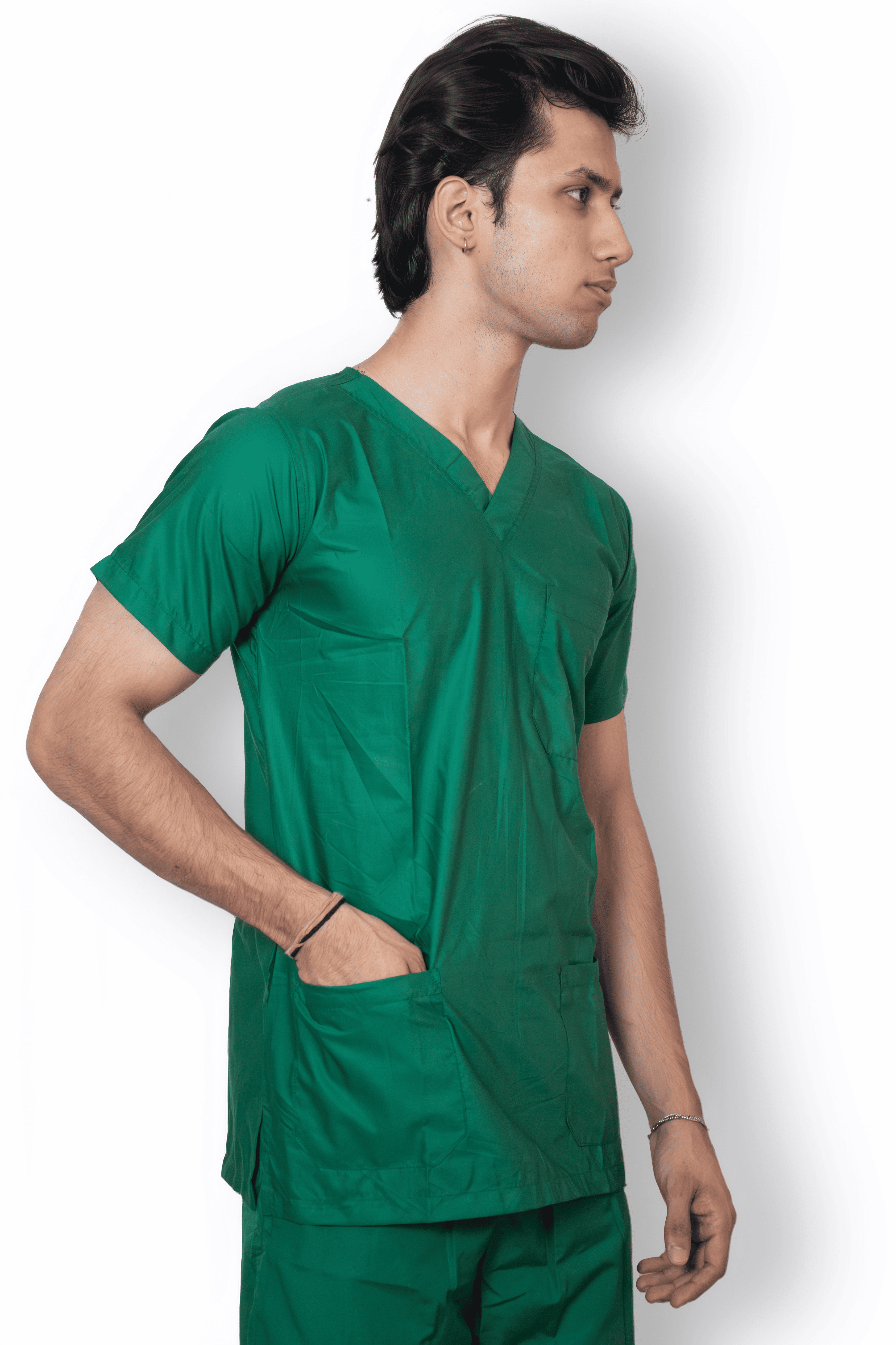Everyday Unisex V-Neck (Forest Green) Scrub Suit