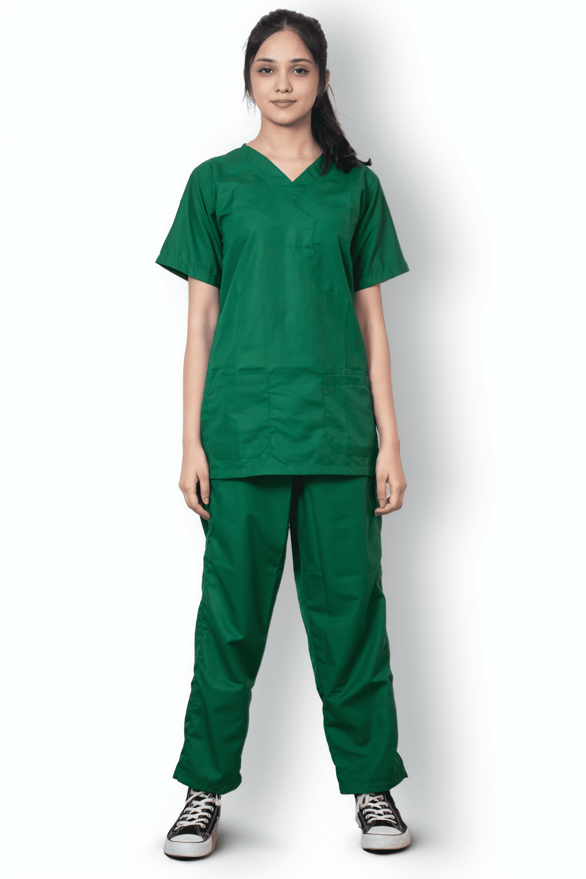 Everyday Unisex V-Neck (Forest Green) Scrub Suit