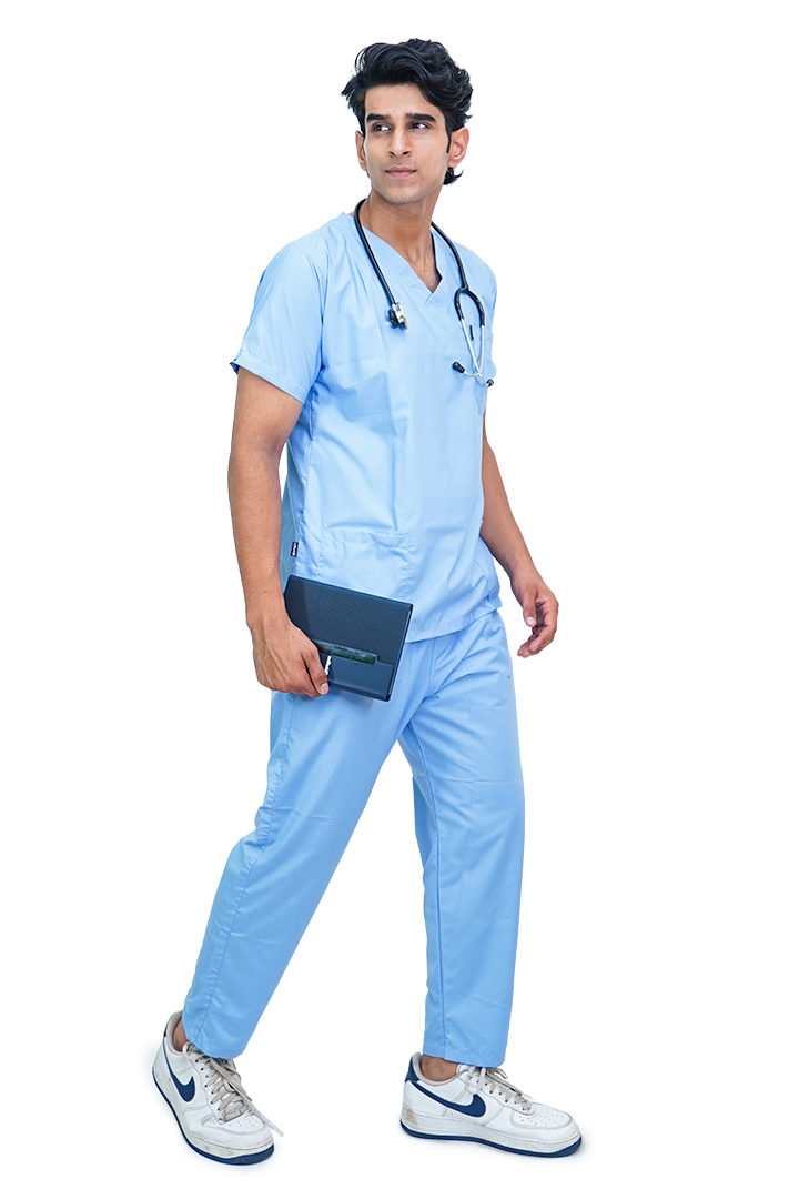 Everyday Unisex V-Neck (Sky Blue) Scrub Suit