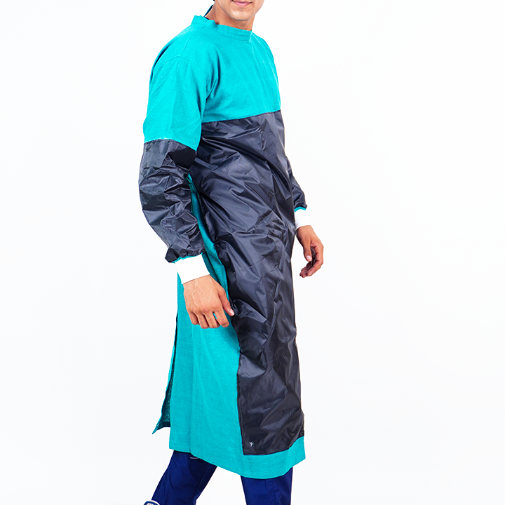 Reinforced Surgical Cotton Gown with Waterproof Layer (Unisex, Medical-Grade)