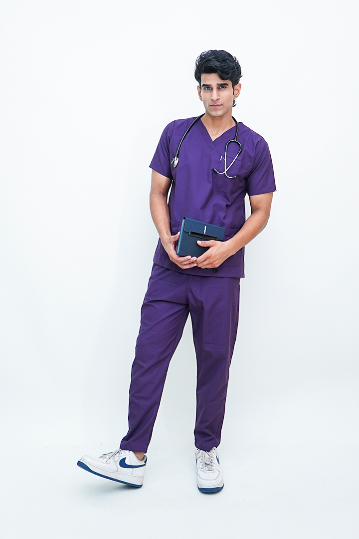 Elevate Unisex V-Neck (Wine) Scrub Suit
