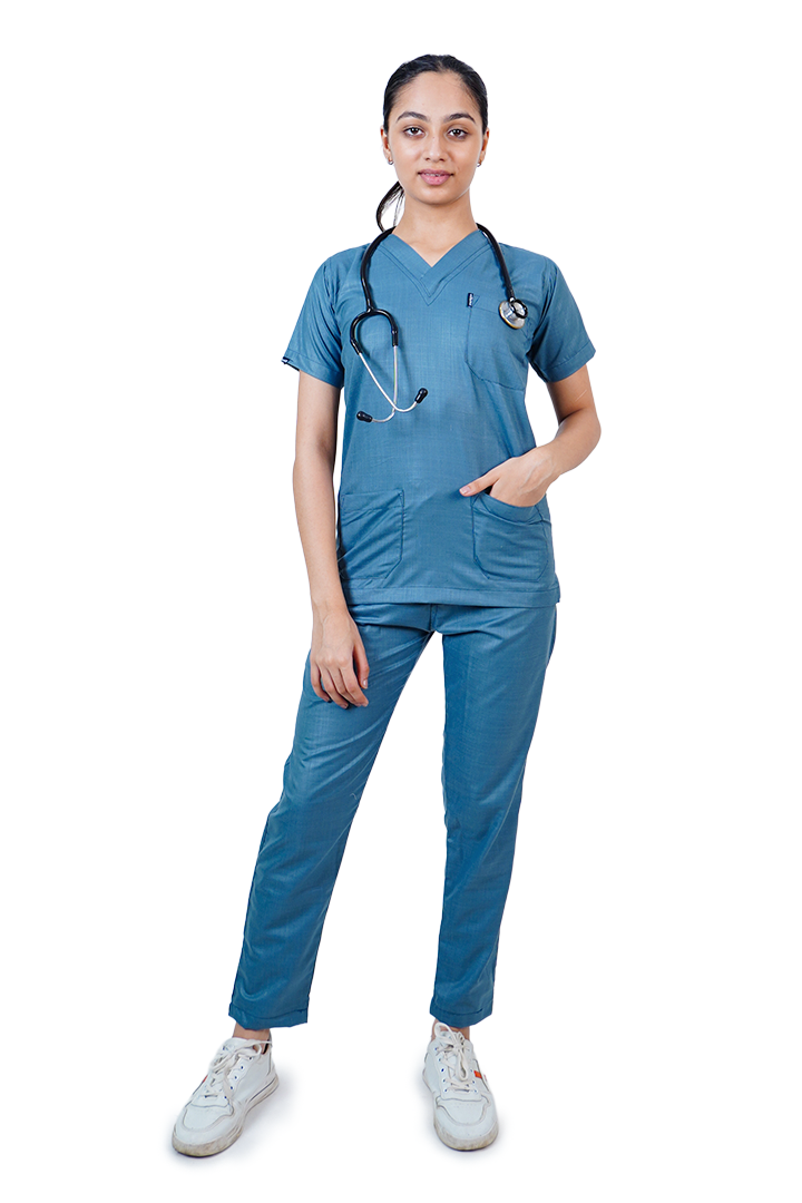 Essential Unisex V-Neck (Grey) Scrub Suit