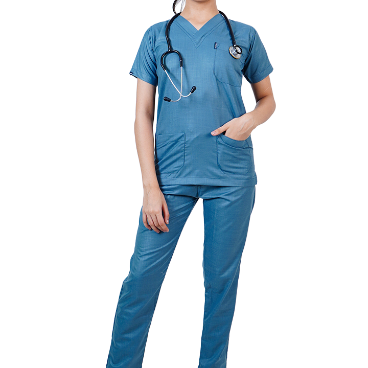 Essential Unisex V-Neck (Grey) Scrub Suit