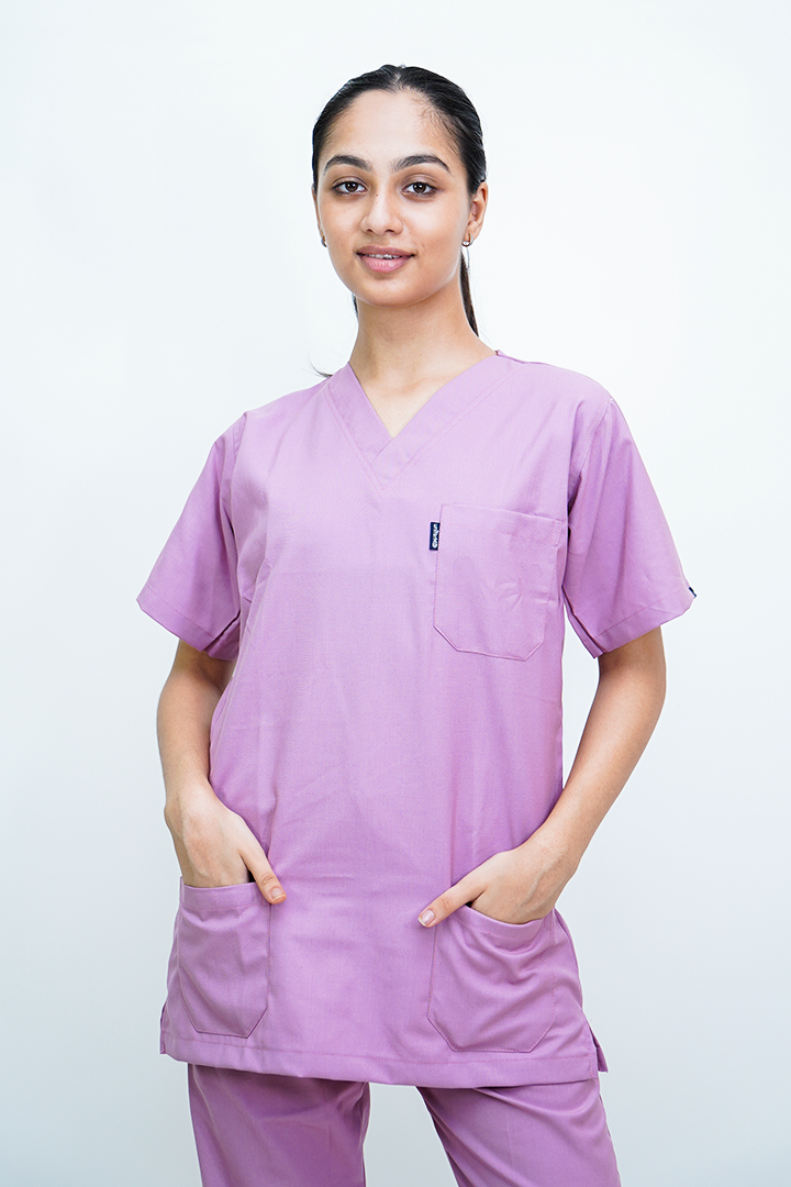 Elevate Unisex V-Neck (Pink) Scrub Suit