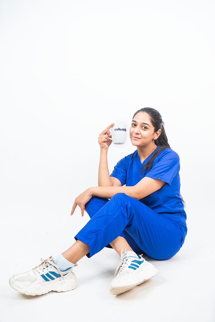 Everyday Unisex V-Neck (Royal Blue) Scrub Suit