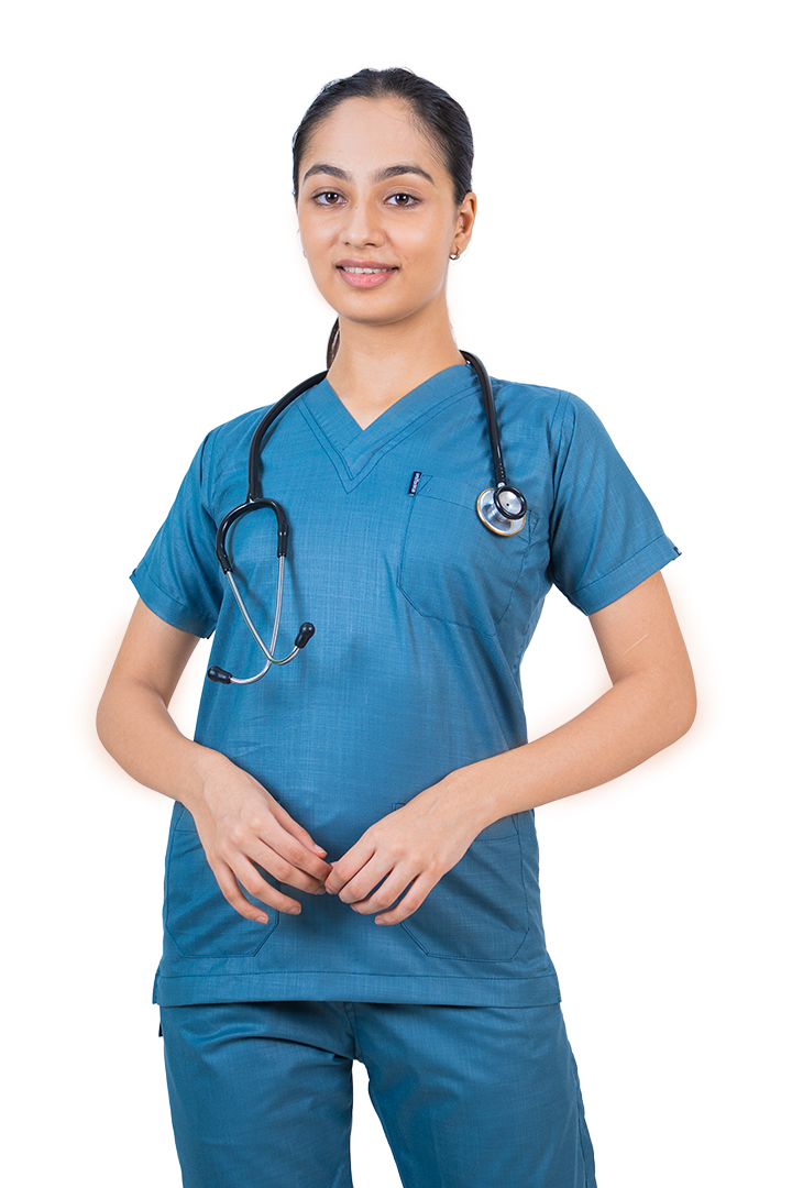 Essential Unisex V-Neck (Grey) Scrub Suit