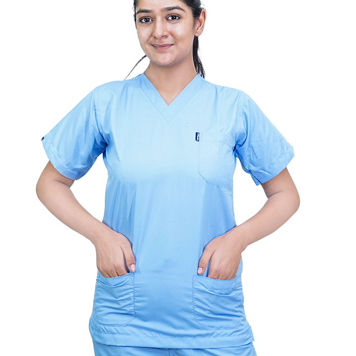 Everyday Unisex V-Neck (Sky Blue) Scrub Suit