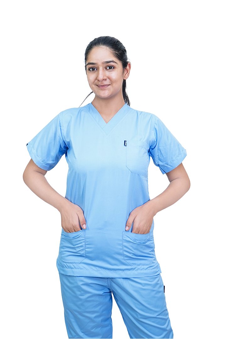 Everyday Unisex V-Neck (Sky Blue) Scrub Suit