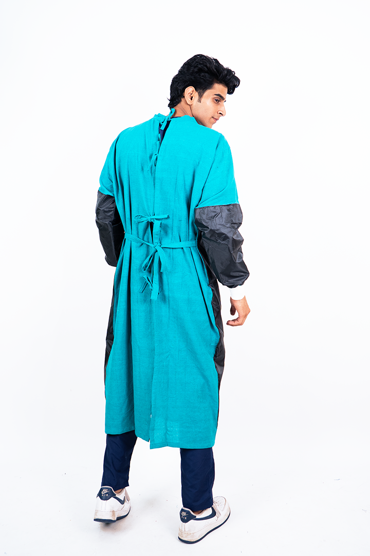 Reinforced Surgical Cotton Gown with Waterproof Layer (Unisex, Medical-Grade)
