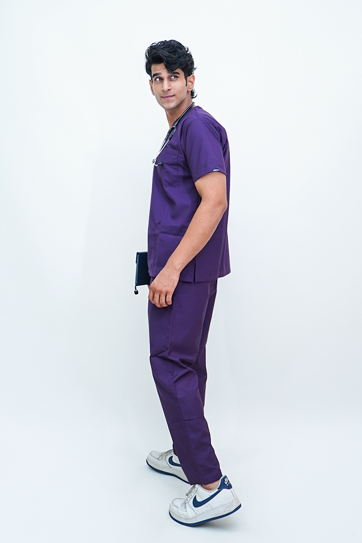 Elevate Unisex V-Neck (Wine) Scrub Suit