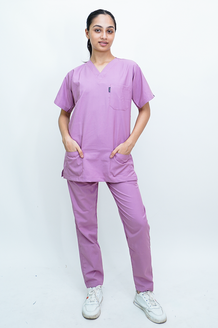 Elevate Unisex V-Neck (Pink) Scrub Suit