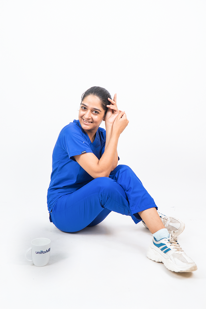 Everyday Unisex V-Neck (Royal Blue) Scrub Suit