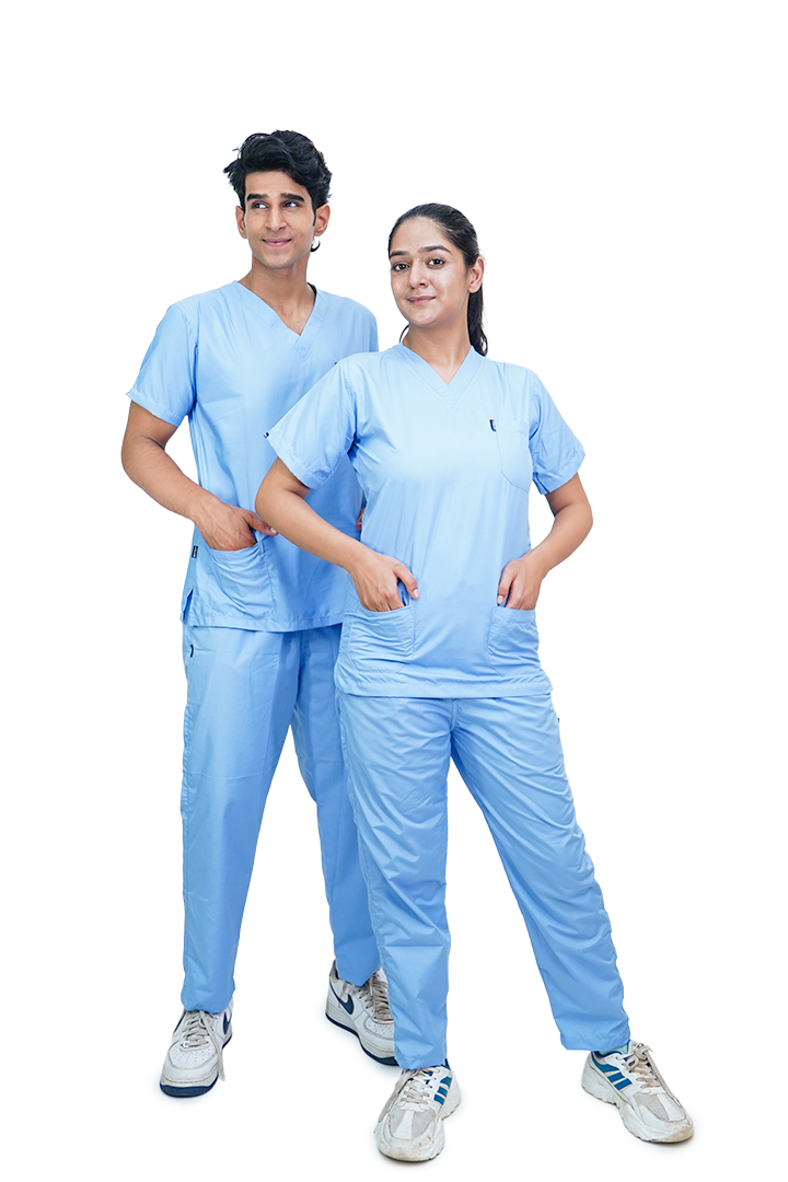 Everyday Unisex V-Neck (Sky Blue) Scrub Suit