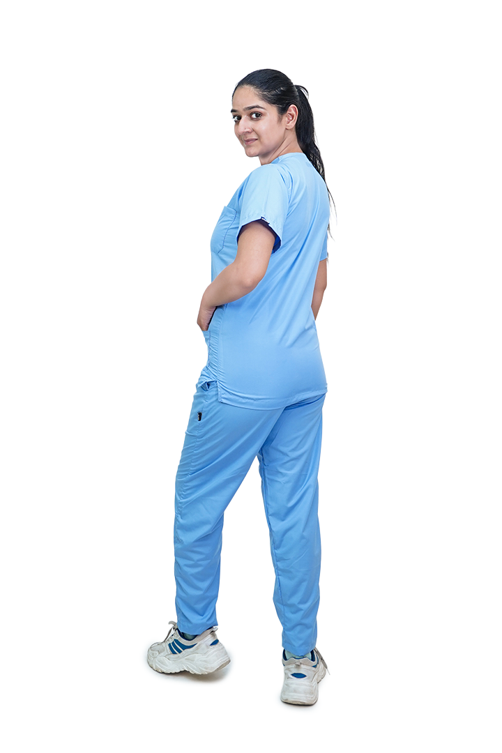 Everyday Unisex V-Neck (Sky Blue) Scrub Suit