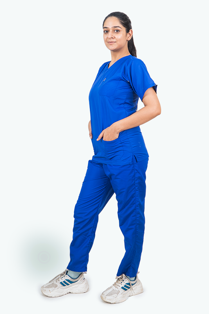 Everyday Unisex V-Neck (Royal Blue) Scrub Suit