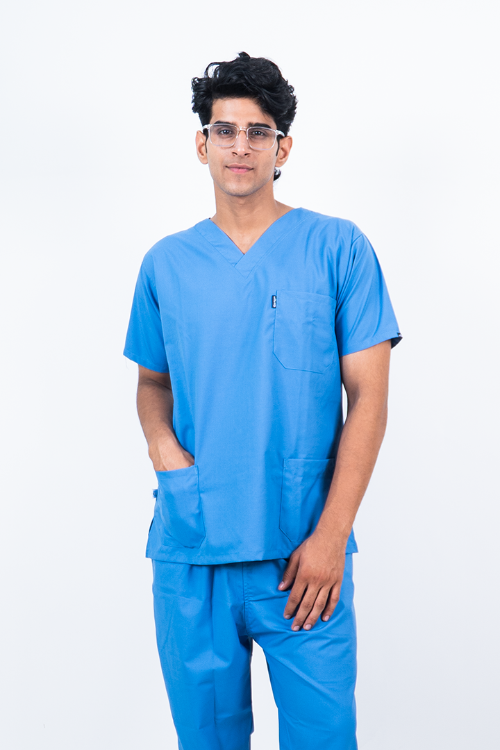 Elevate Unisex V-Neck (Sky Blue) Scrub Suit