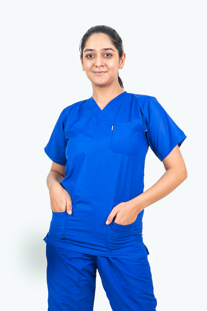 Everyday Unisex V-Neck (Royal Blue) Scrub Suit