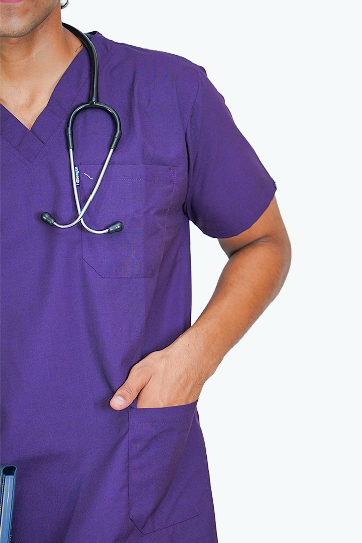 Elevate Unisex V-Neck (Wine) Scrub Suit