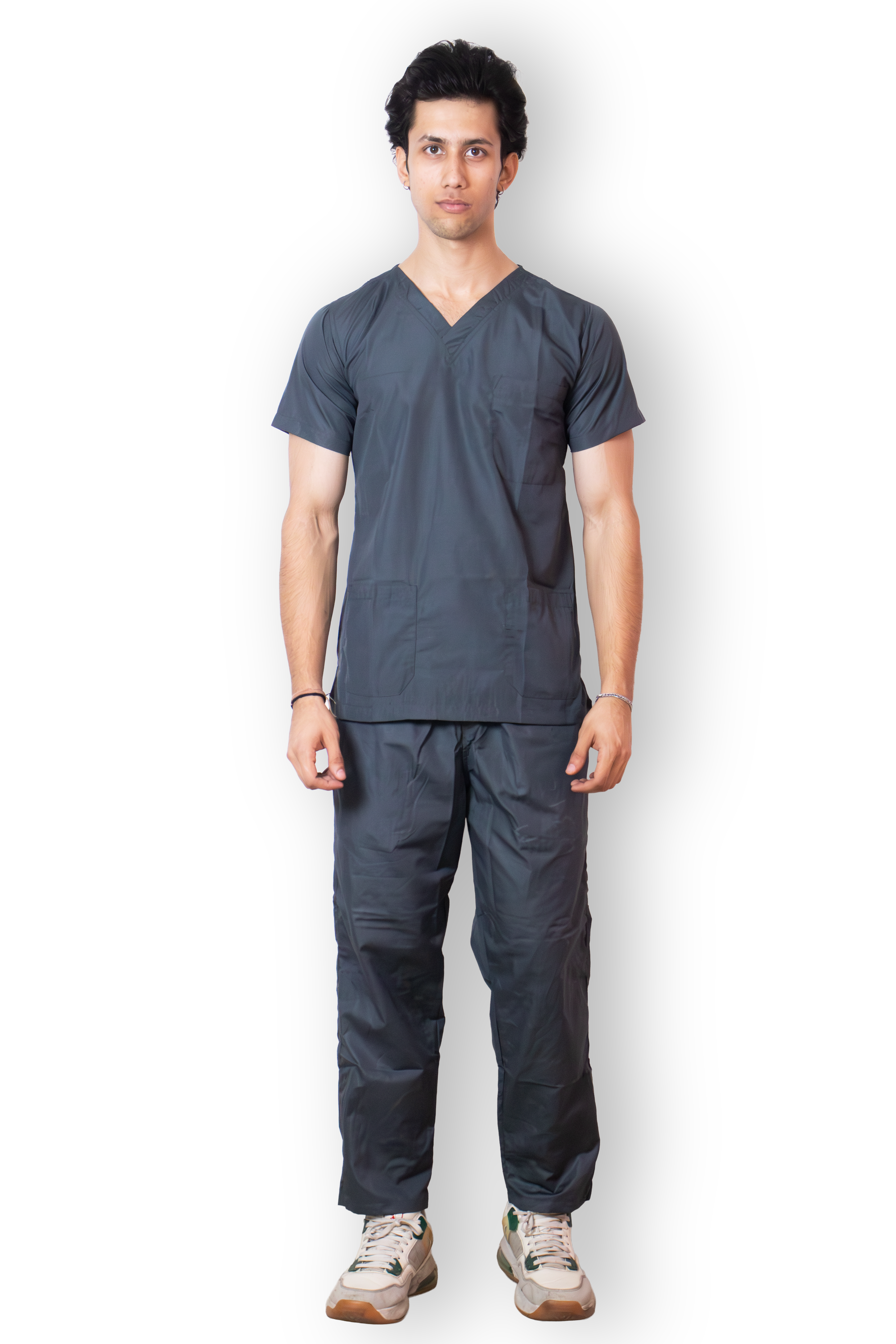 Everyday Unisex V-Neck (Grey) Scrub Suit