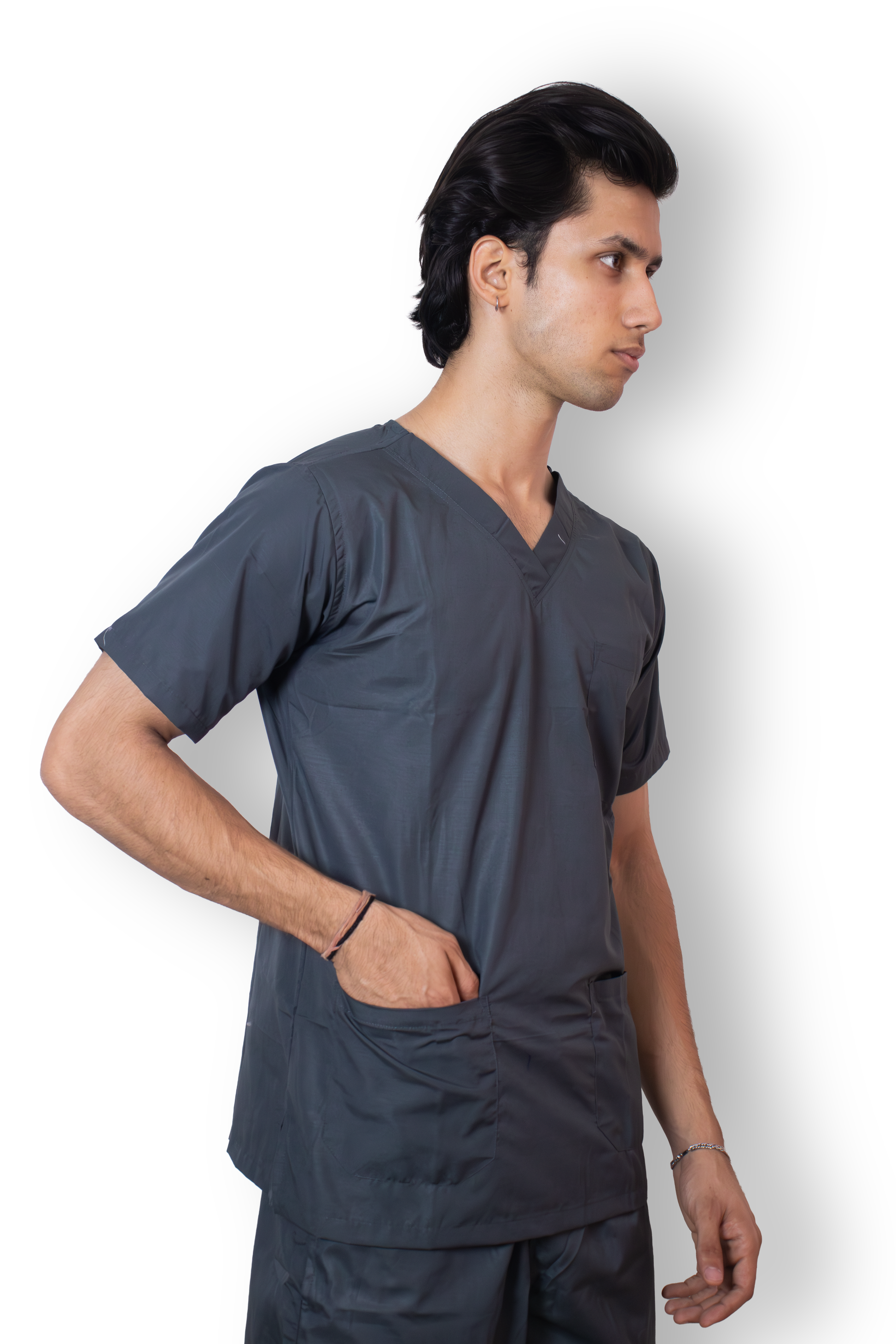 Everyday Unisex V-Neck (Grey) Scrub Suit