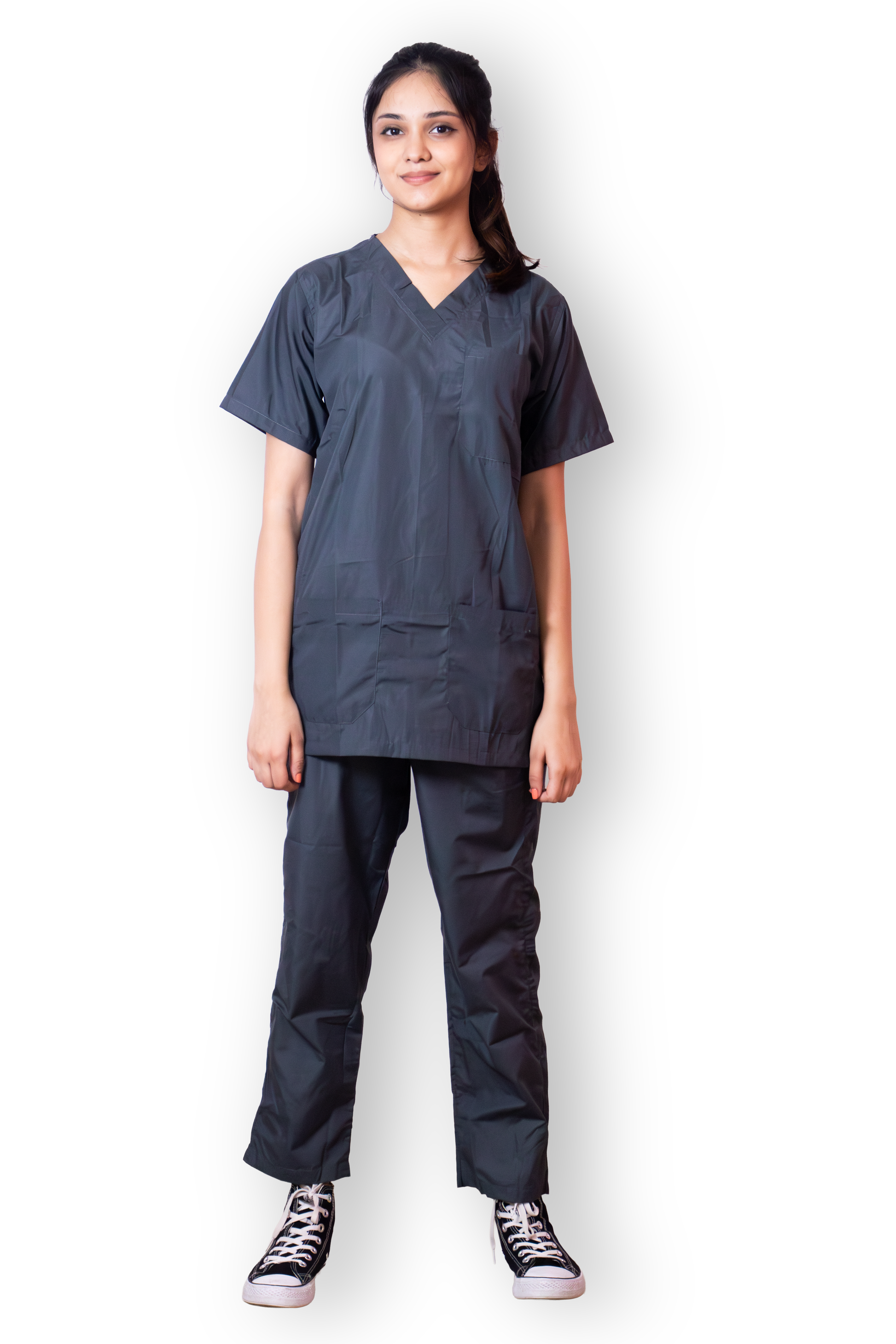 Everyday Unisex V-Neck (Grey) Scrub Suit
