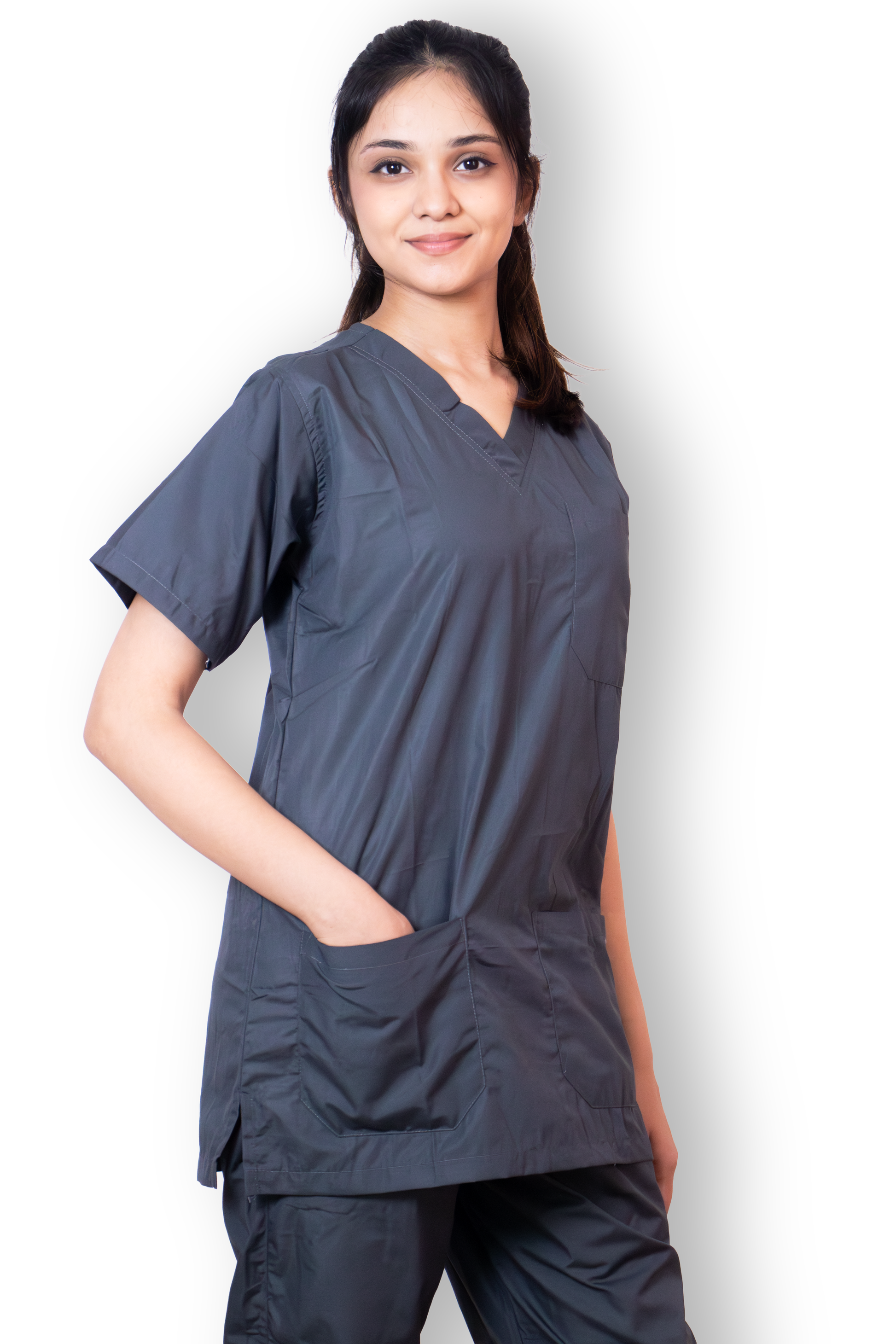 Everyday Unisex V-Neck (Grey) Scrub Suit
