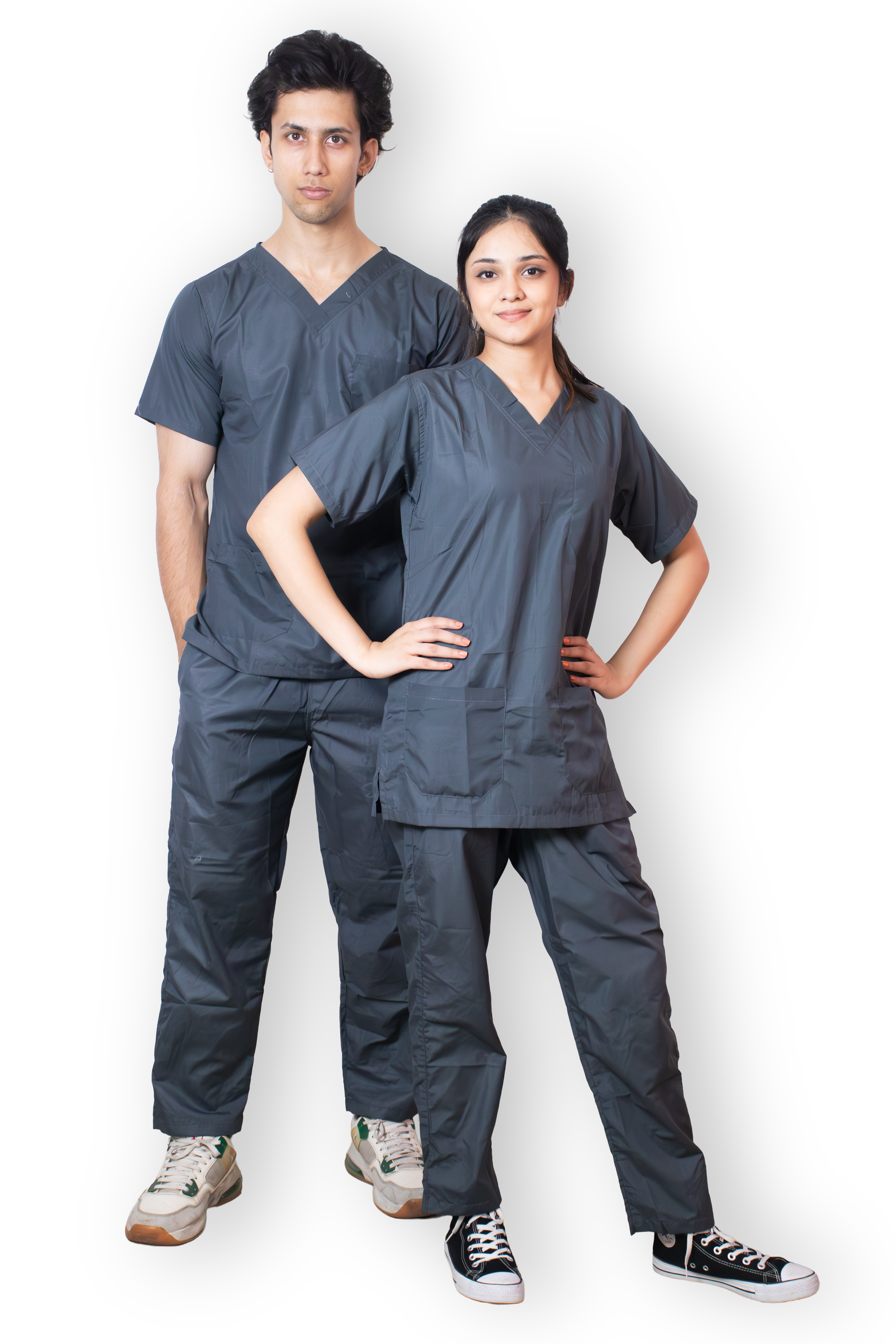 Everyday Unisex V-Neck (Grey) Scrub Suit
