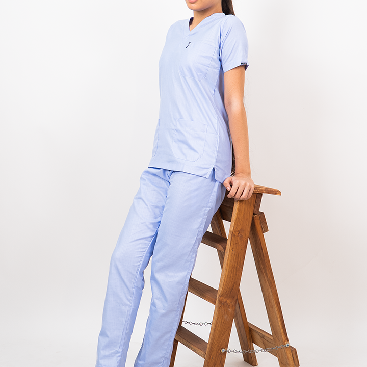 Essential Unisex V-Neck (Sky Blue) Scrub Suit