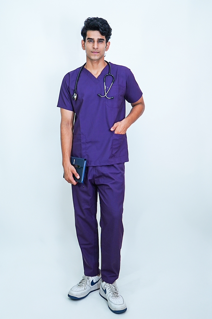 Elevate Unisex V-Neck (Wine) Scrub Suit