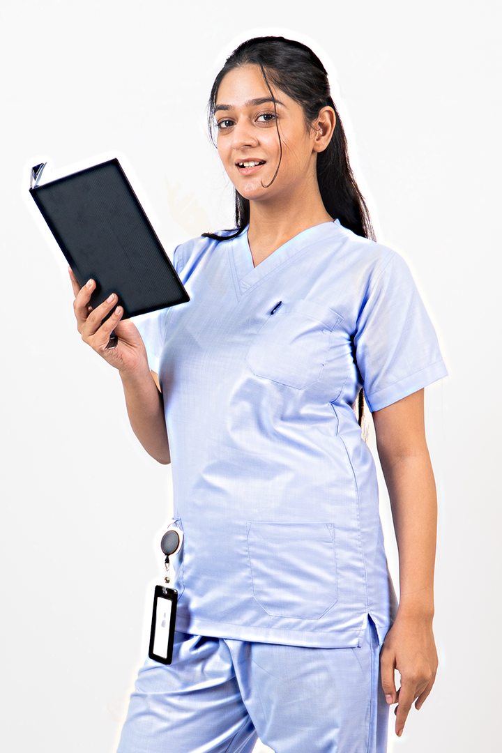 Essential Unisex V-Neck (Sky Blue) Scrub Suit