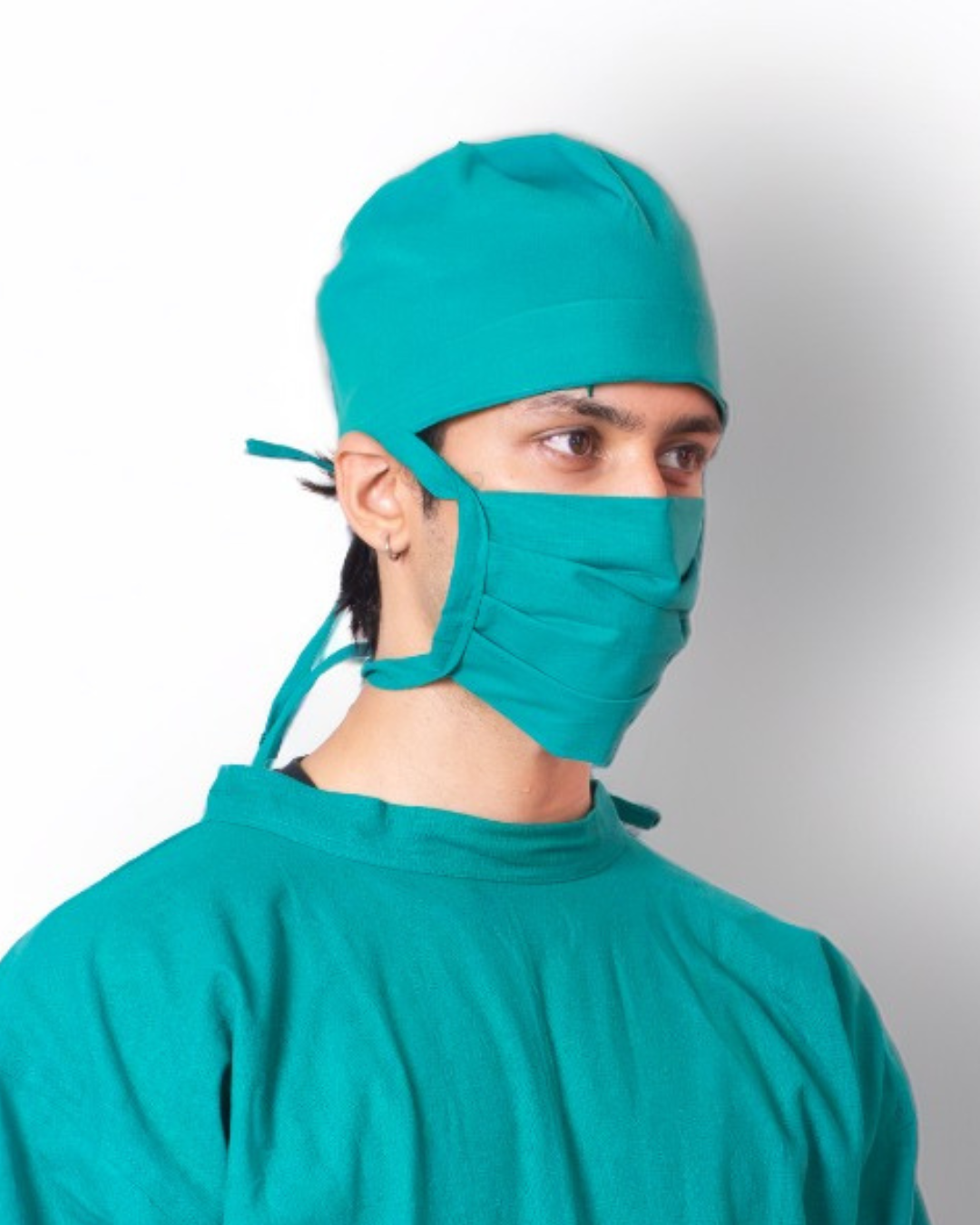 Pure Cotton Surgical Mask and Cap Combo for Unisex